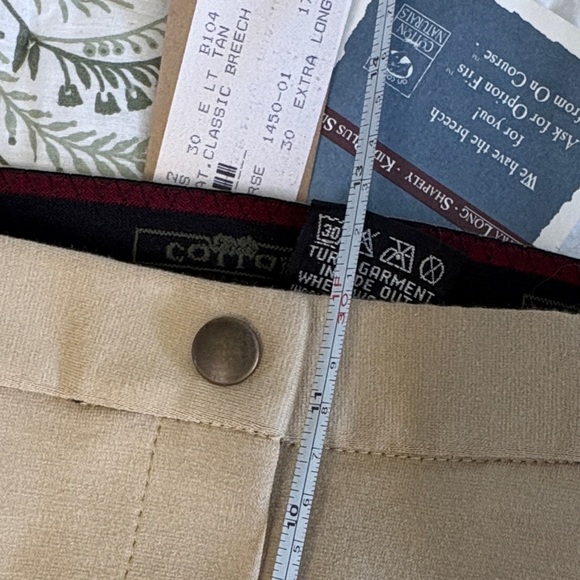 NWT On Course Cotton Naturals Knee Patch Riding Pants Breech 30 Long - Picture 7 of 8